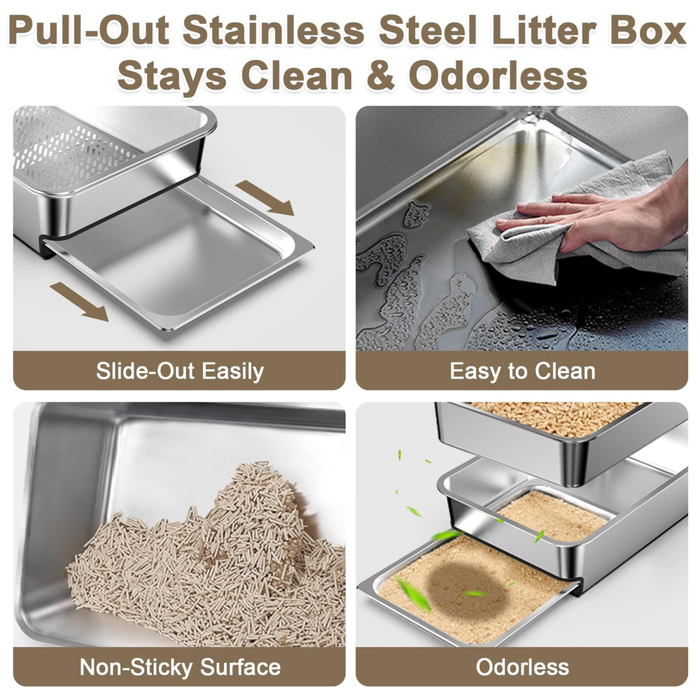 CHENOVE easy-clean removable drawer simplifies waste disposal and cleanup.