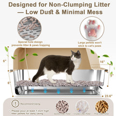 CHENOVE extra-large 23.6x16x12 litter box offers roomy space for large breeds.