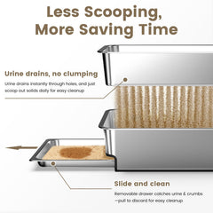 CHENOVE stainless steel litter box lid provides splash protection for high-pee cats.