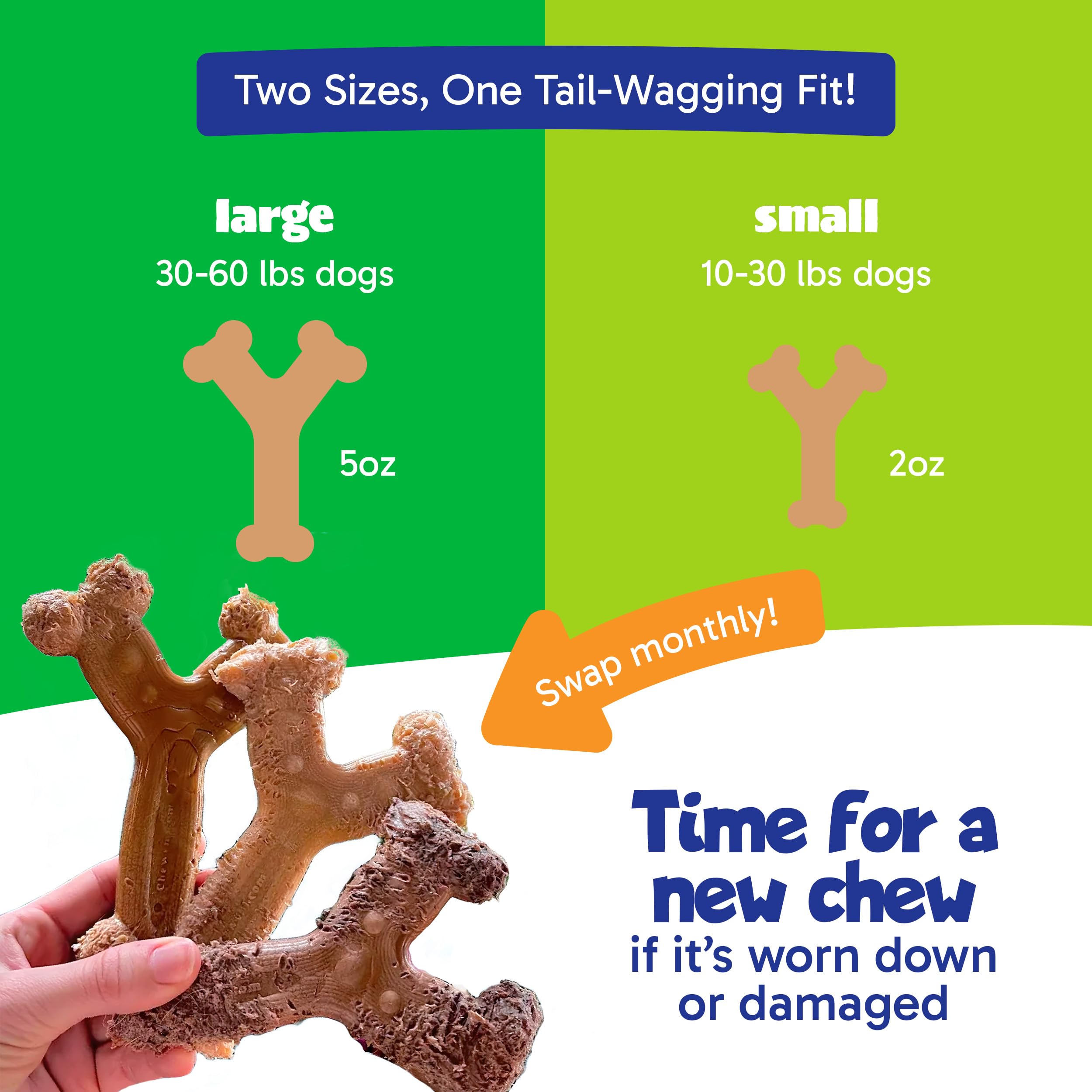 Chew'ems large-dog chew toy designed for heavy chewers