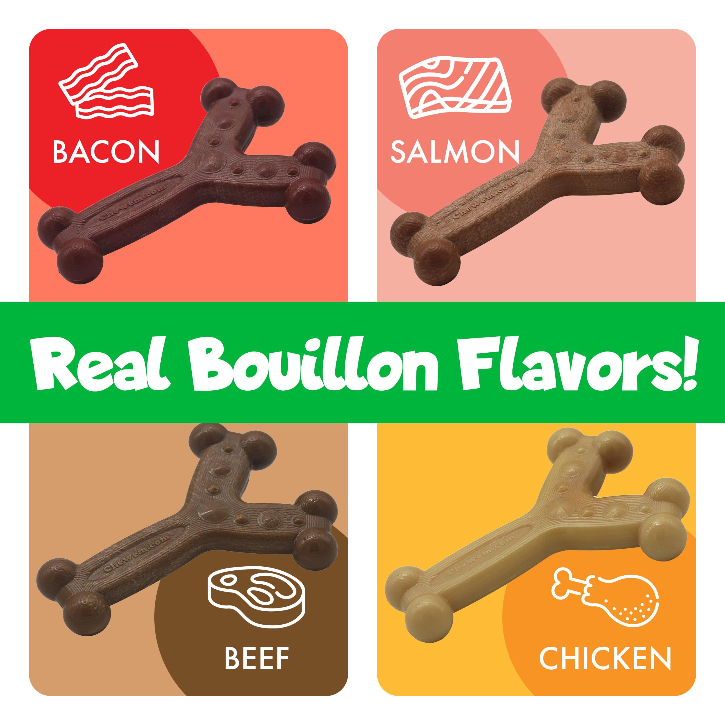 Chew'ems peanut-butter-friendly chew toy invites extended play