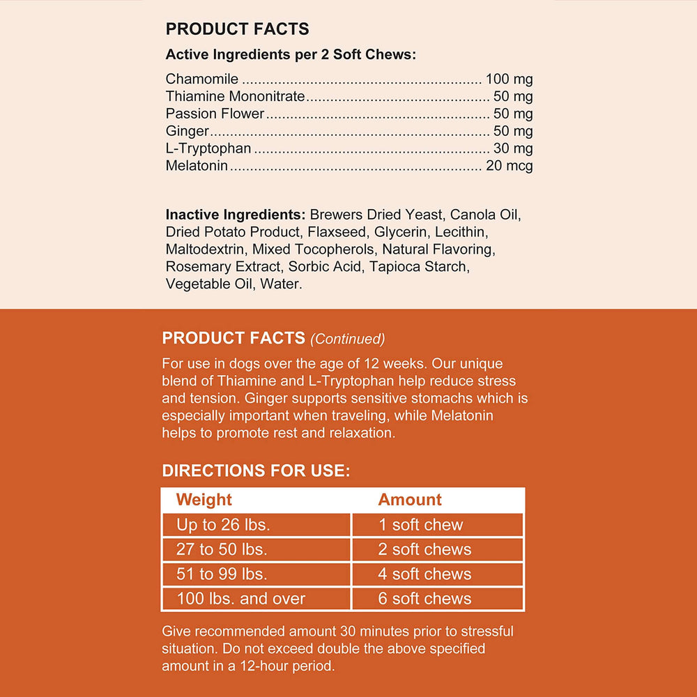 Chicken-flavored Chew + Heal Labs Calming Chews appealing to dogs during vet visits