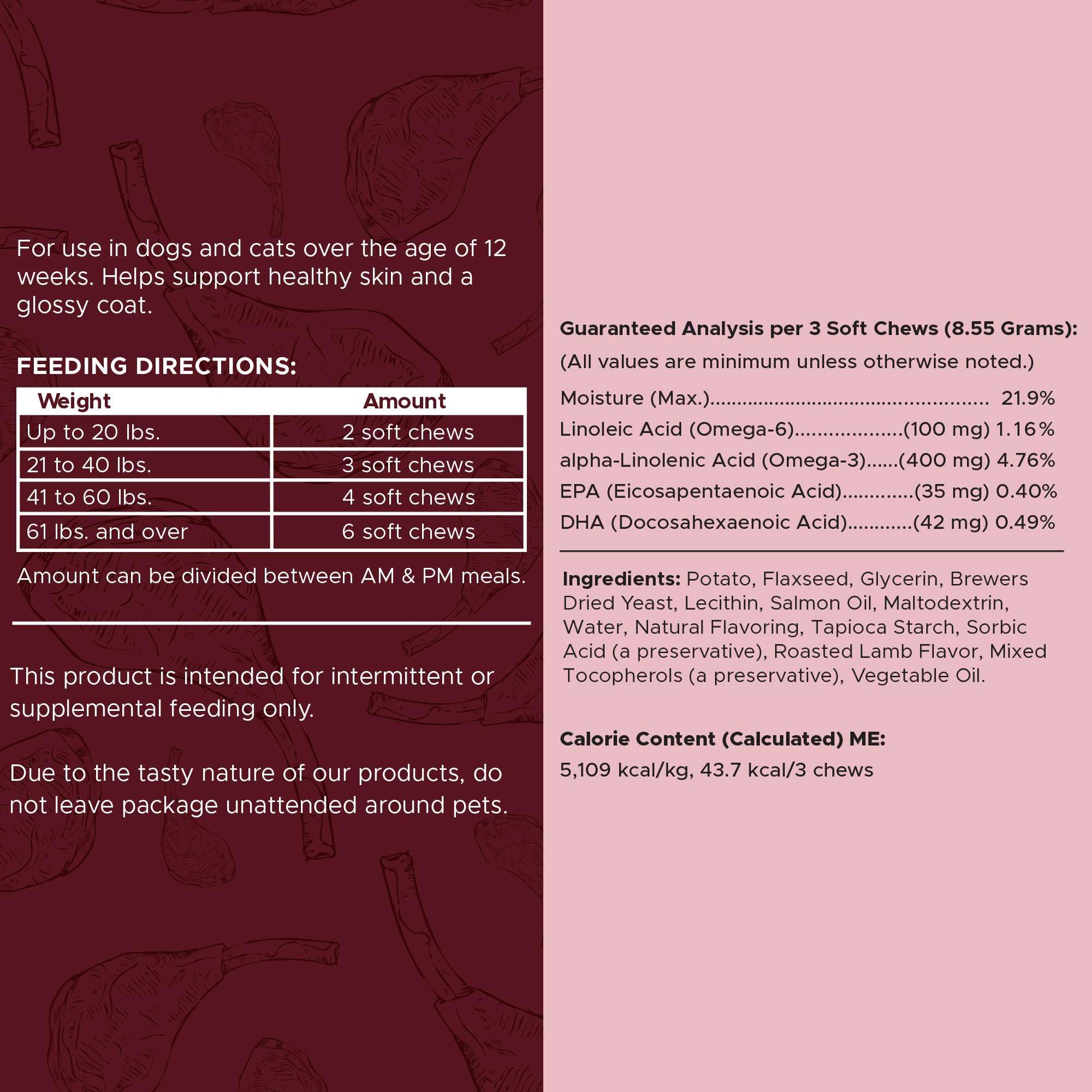 Chew + Heal Labs omega-focused treats offer a tasty dog nutrition option