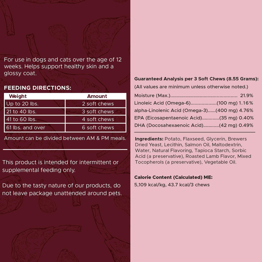 Chew + Heal Labs omega-focused treats offer a tasty dog nutrition option