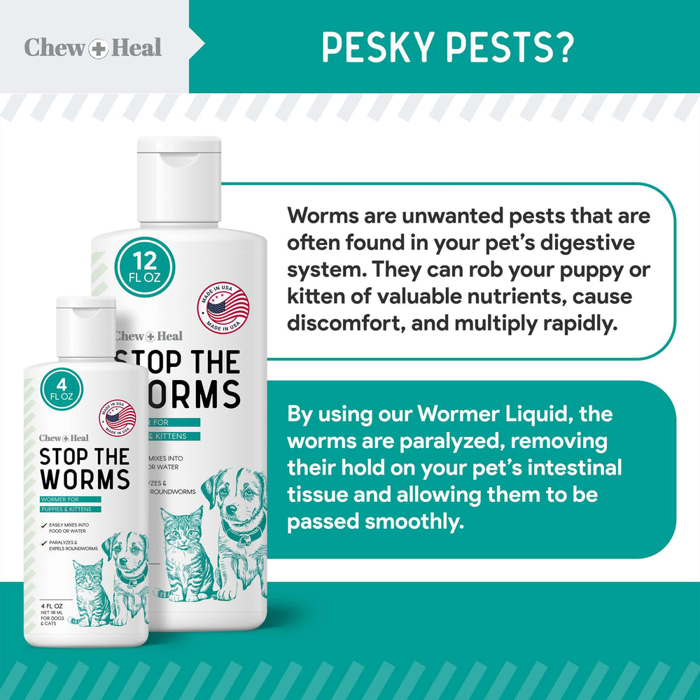 Chew + Heal Labs 12oz bottle displayed for home pet care