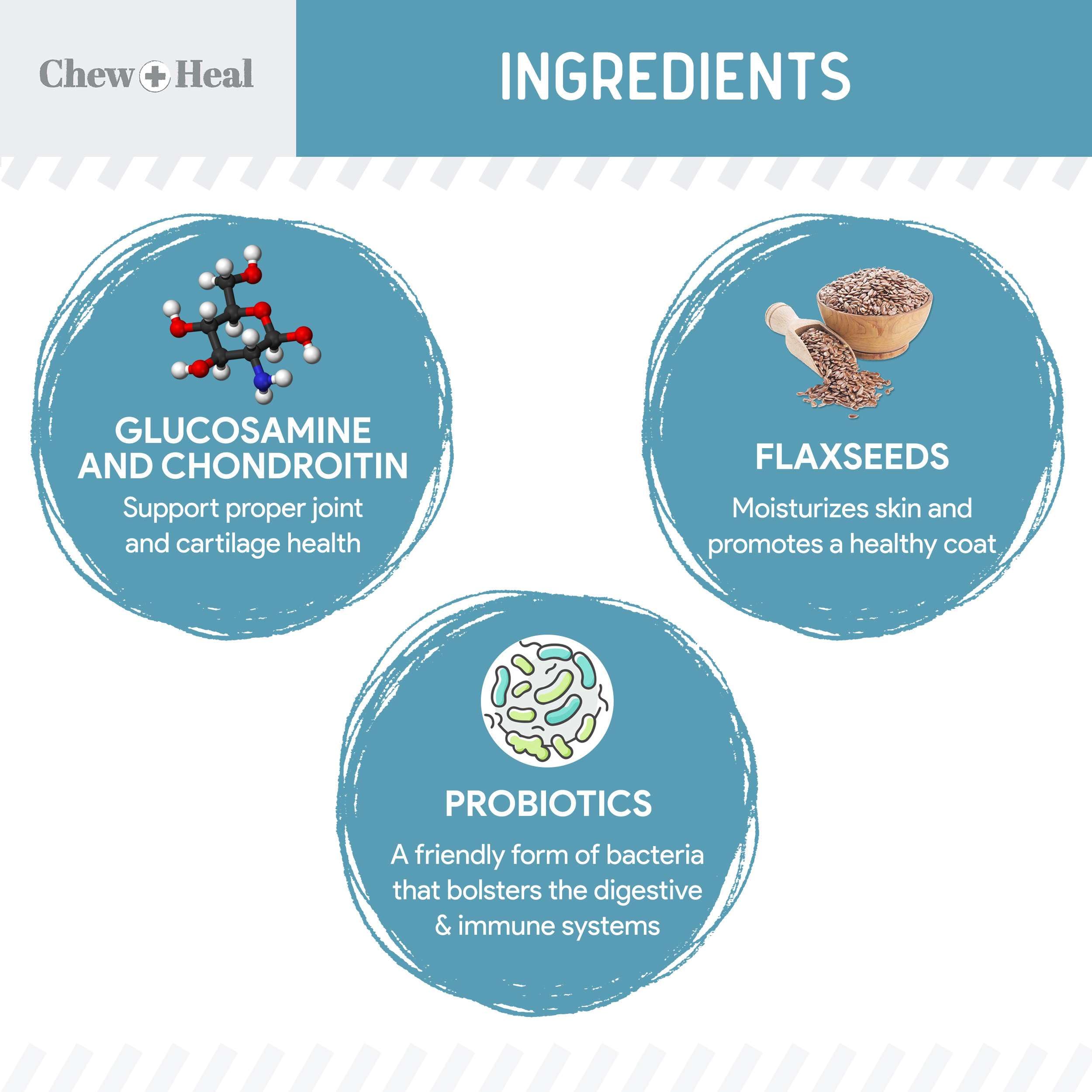 Chew + Heal Labs dosing scoop demonstrates easy powder measuring for dogs.