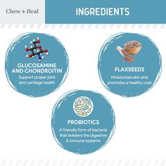 Chew + Heal Labs dosing scoop demonstrates easy powder measuring for dogs.