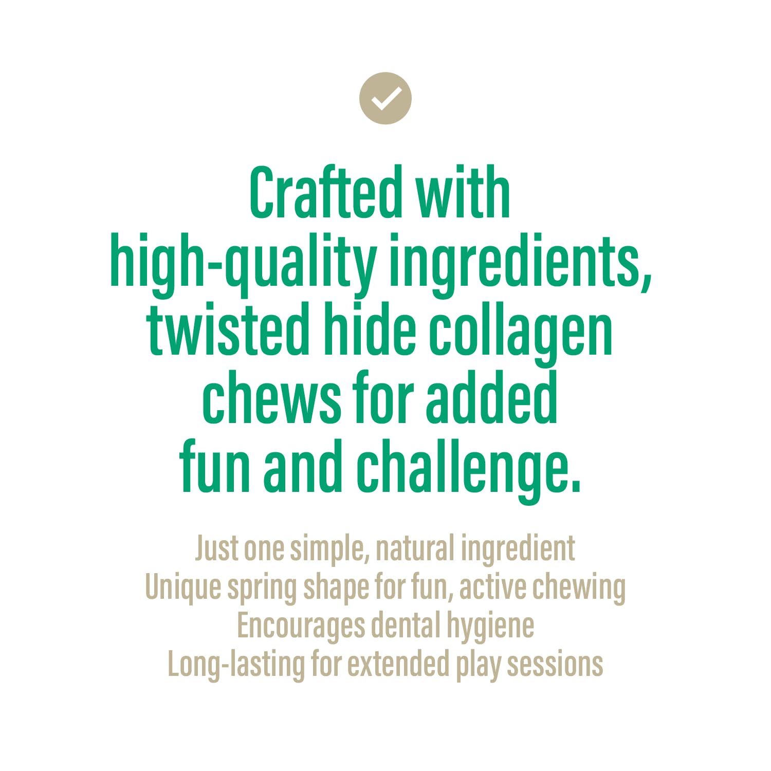 Chewer's Joy Collagen Spring Stick chew action demonstrates a durable, protein-rich dog chew.