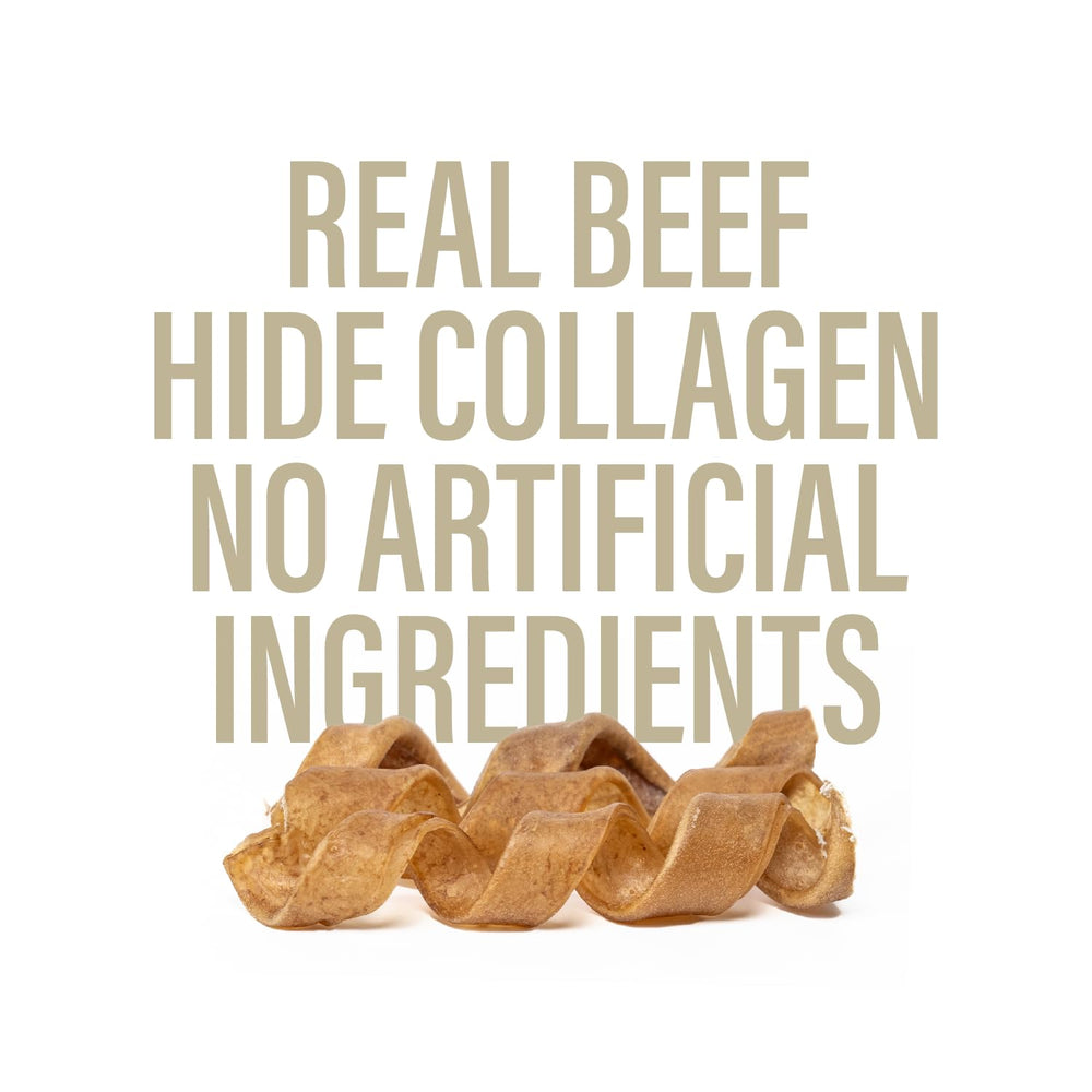 Chewer's Joy Collagen Spring Stick dog sniffing reveals natural aroma and enticing texture.