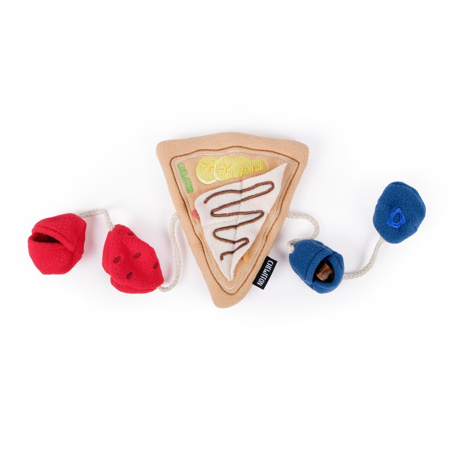 CHEWFFON Dog Crepe Toy front view boosts engagement with playful crinkle appeal
