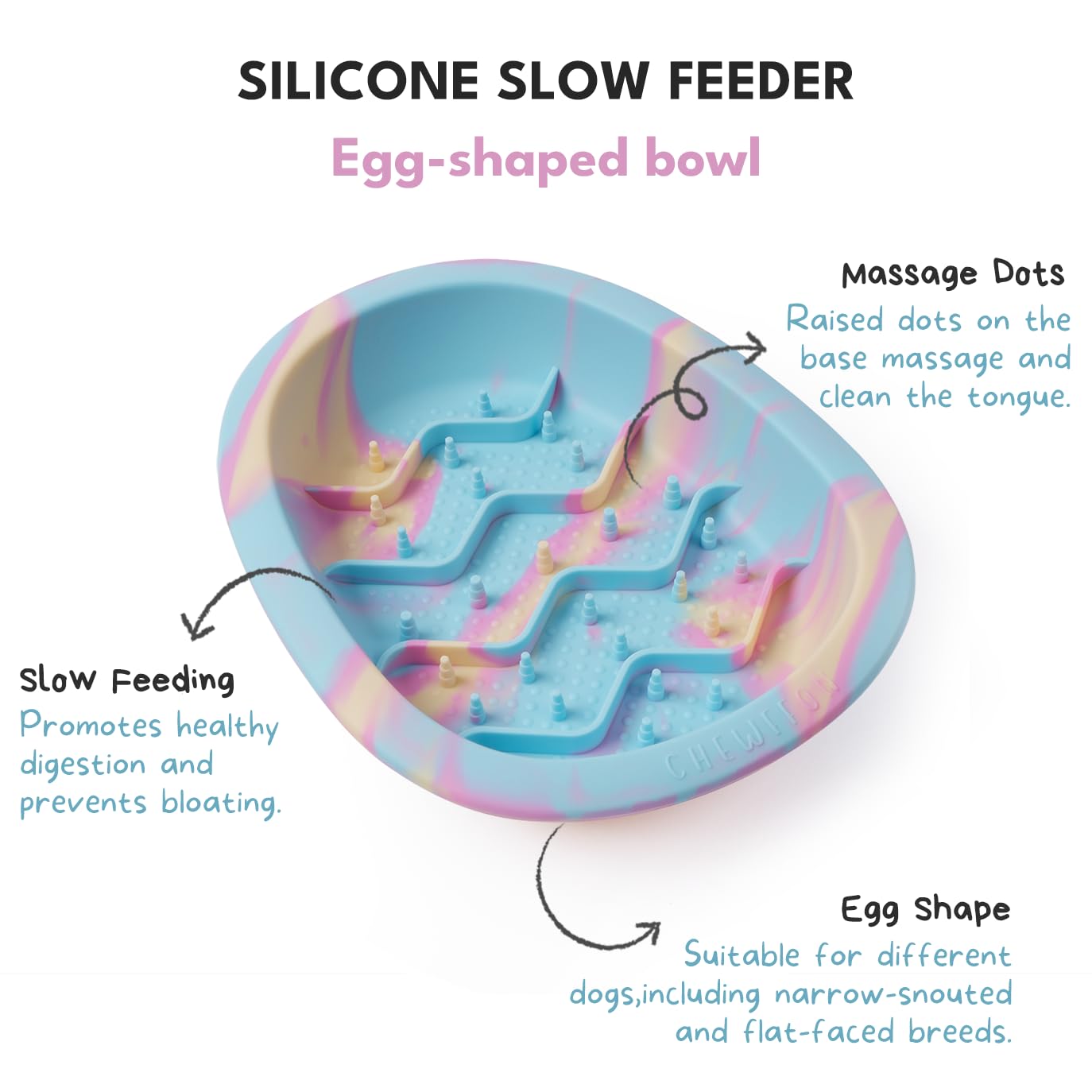 CHEWFFON lick-mat-dog-cat-using demonstrates anxiety-reducing engagement during feeding.