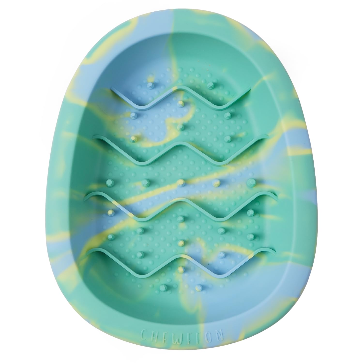 CHEWFFON lick mat bowl interior shows massage dots for paced meals.