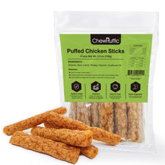 ChewRuffic Chicken Dog Chew Stick Texture Closeup shows porous chew for engaging bites