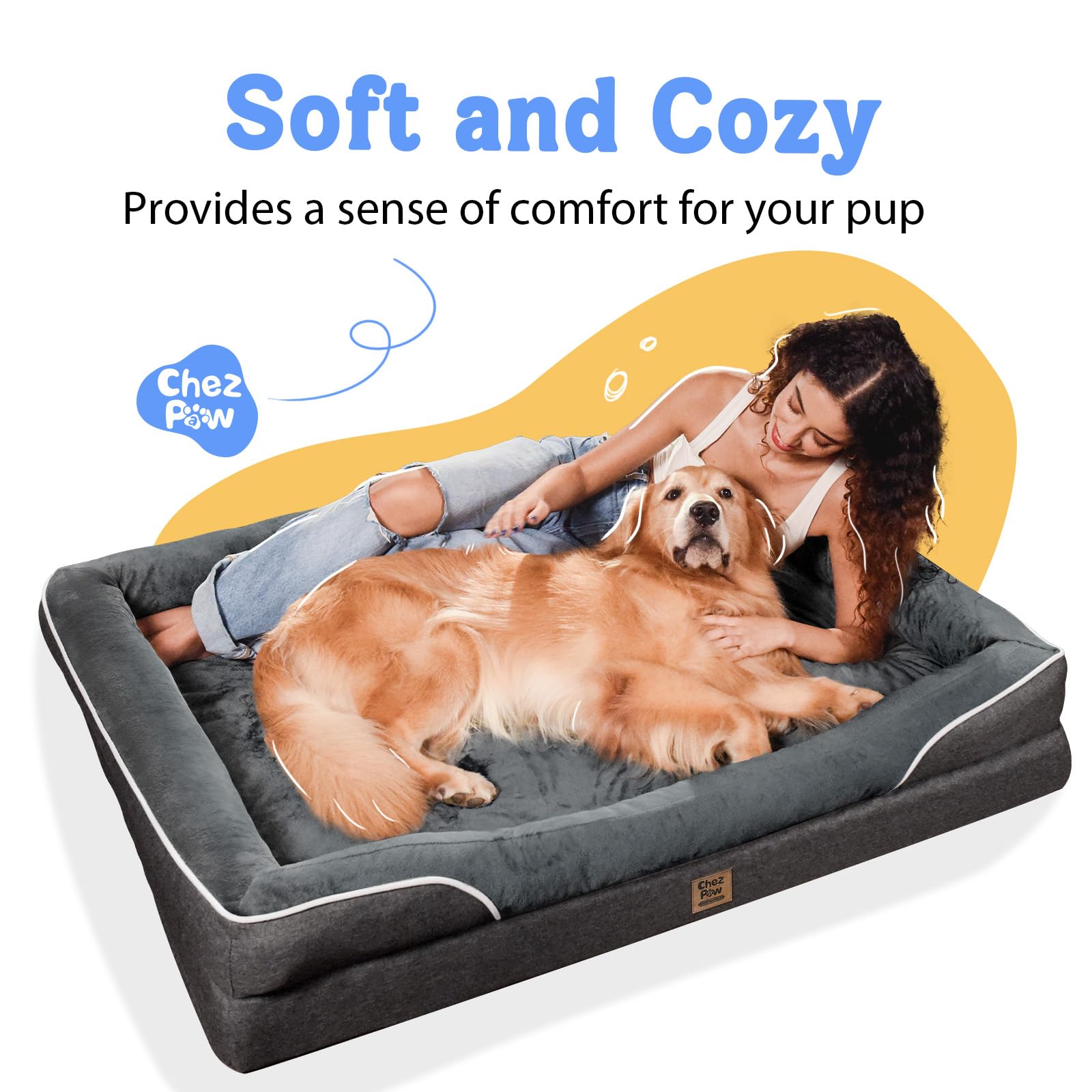 Chez Paw anti-slip bottom keeps the bed stable on wood or tile floors
