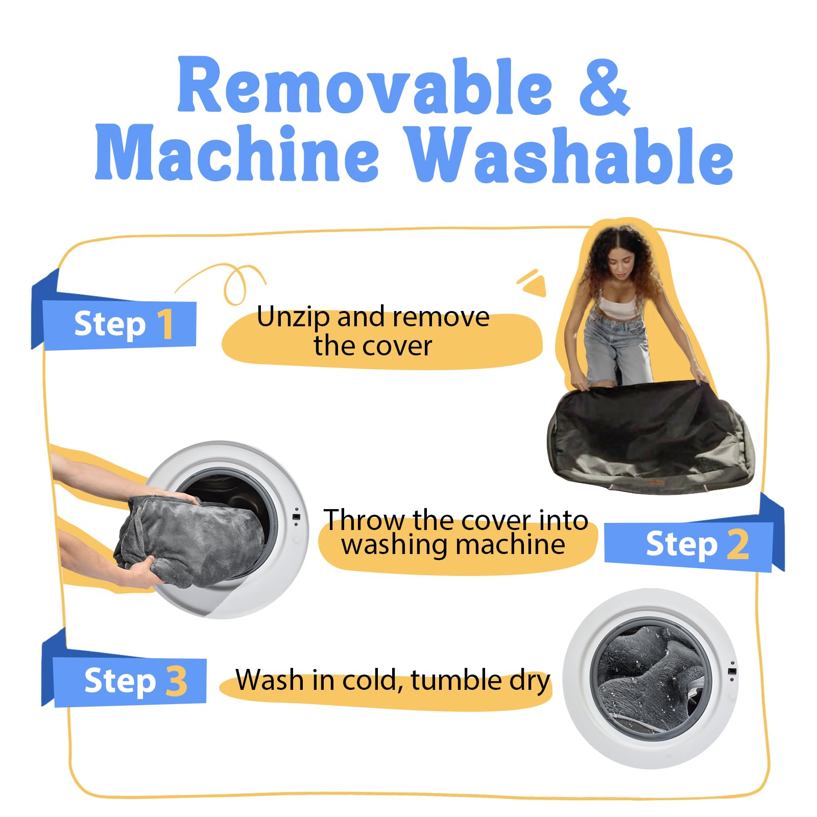 Chez Paw dual zip removable cover enables quick washing and refreshing