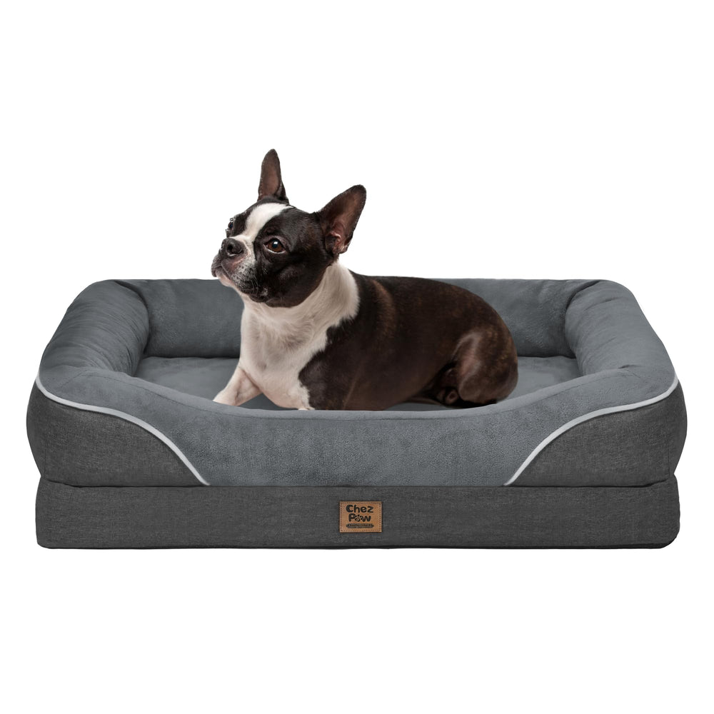 Chez Paw large orthopedic dog bed with 360° support for restful neck alignment and cozy comfort