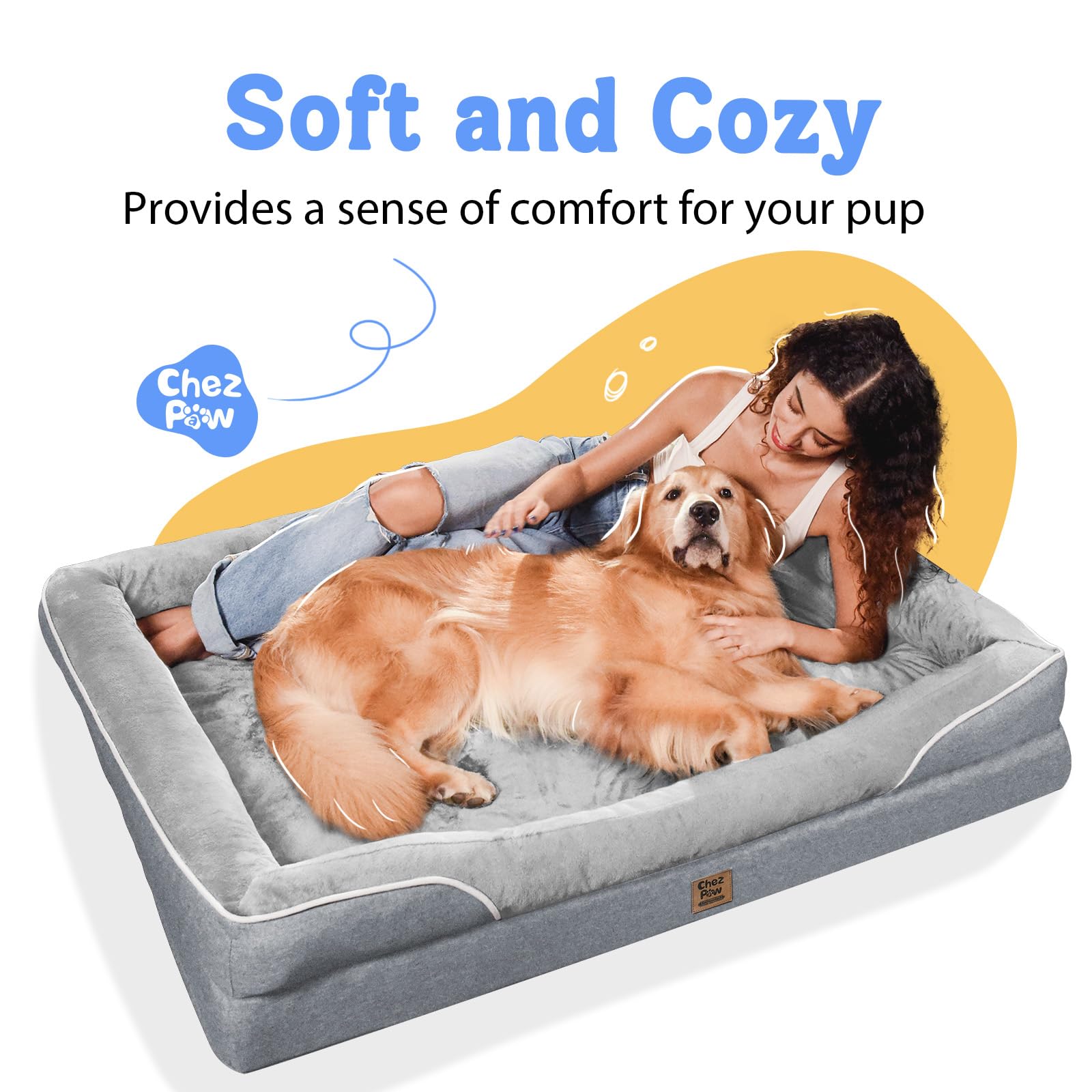 Chez Paw anti-slip bottom keeps the bed steady on floors.