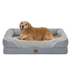 Chez Paw orthopedic bed closed-top view with 360° support for cozy lounging.