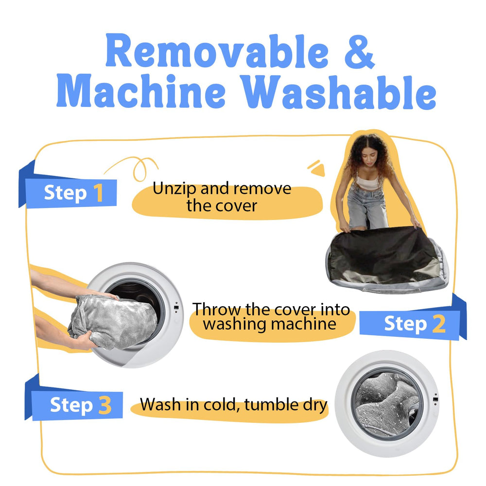 Chez Paw dual-zip cover enables easy machine washing for hygiene.