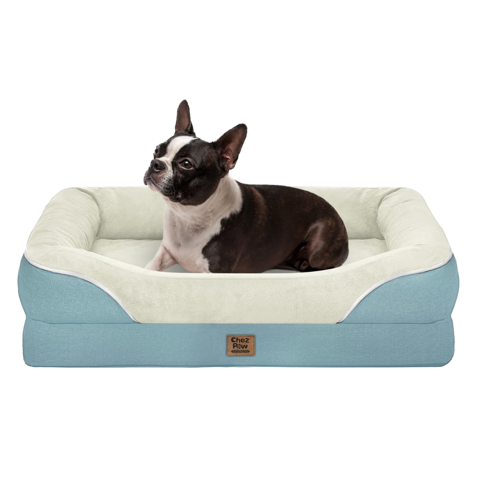 Chez Paw orthopedic dog bed with 360 surround support for secure naps