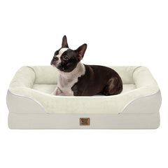 Chez Paw orthopedic dog bed side view showing egg crate foam and plush support.