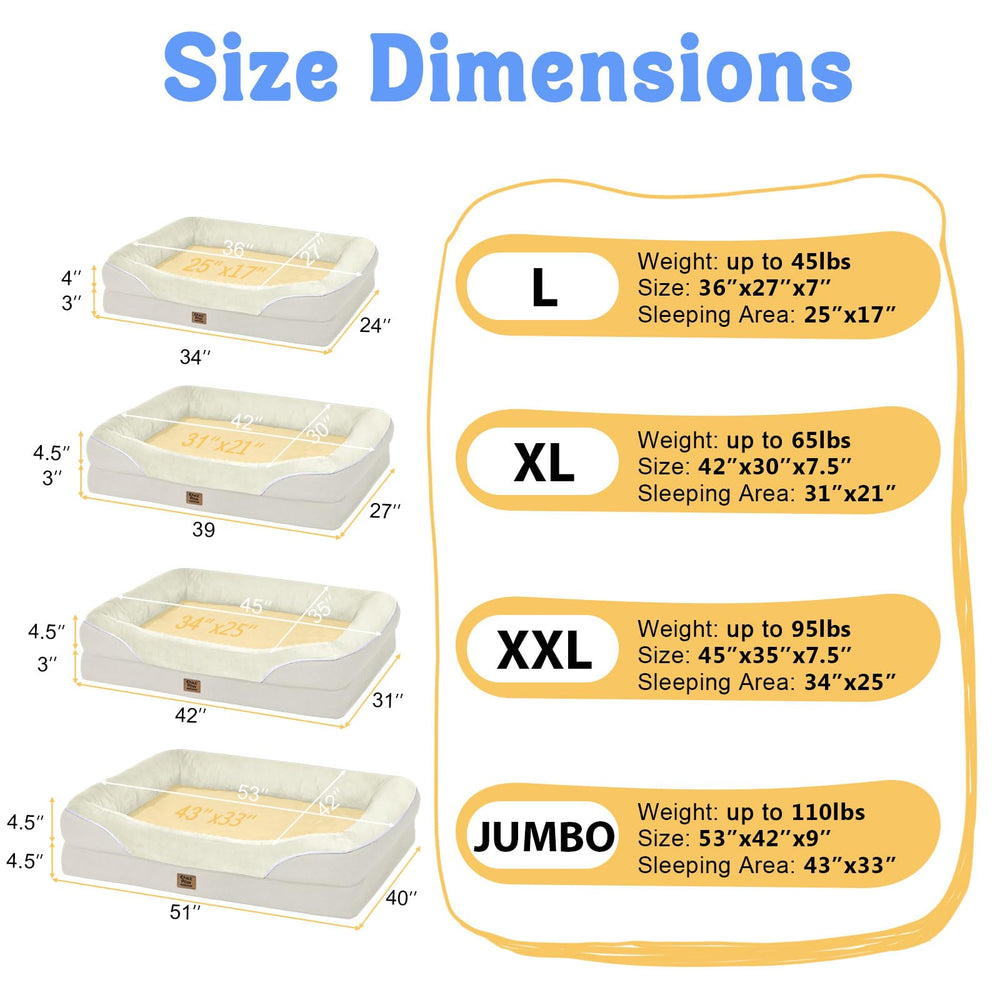 Chez Paw orthopedic dog bed large size suitable for medium to large dogs.