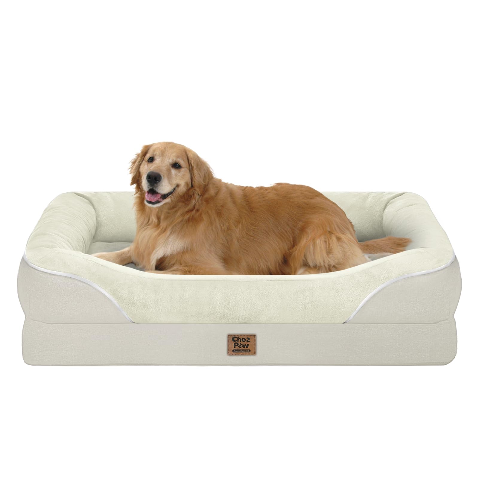 Chez Paw orthopedic removable large dog bed cover provides plush comfort for restful naps.