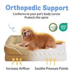 Chez Paw Orthopedic XL Bed front view illustrates full enclosure for cozy resting space.