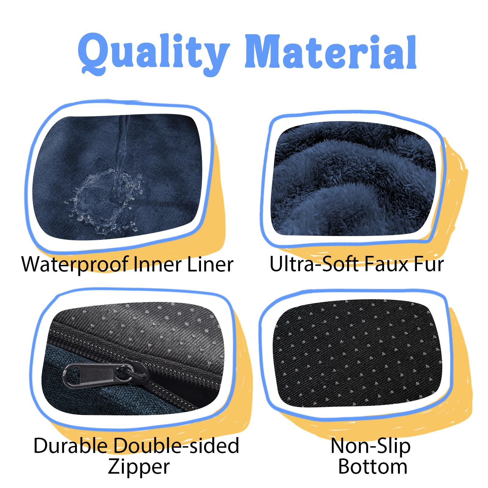 Chez Paw bed cover with dual zippers for easy removal and washing.