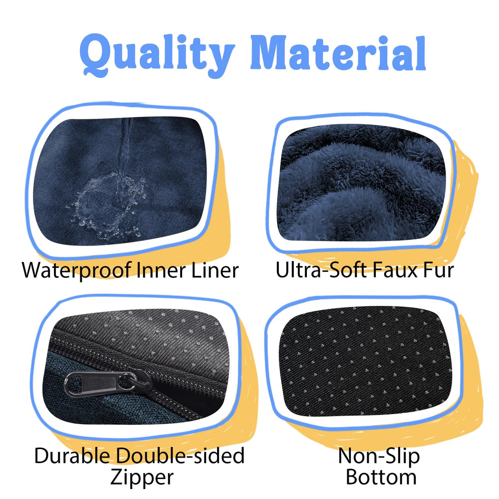 Chez Paw bed cover with dual zippers for easy removal and washing.
