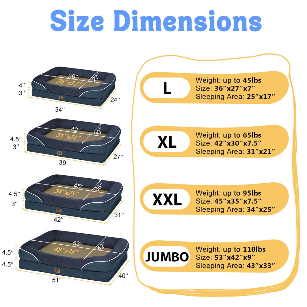 Chez Paw Removable Orthopedic Bed XL large dog on bed for lounging.