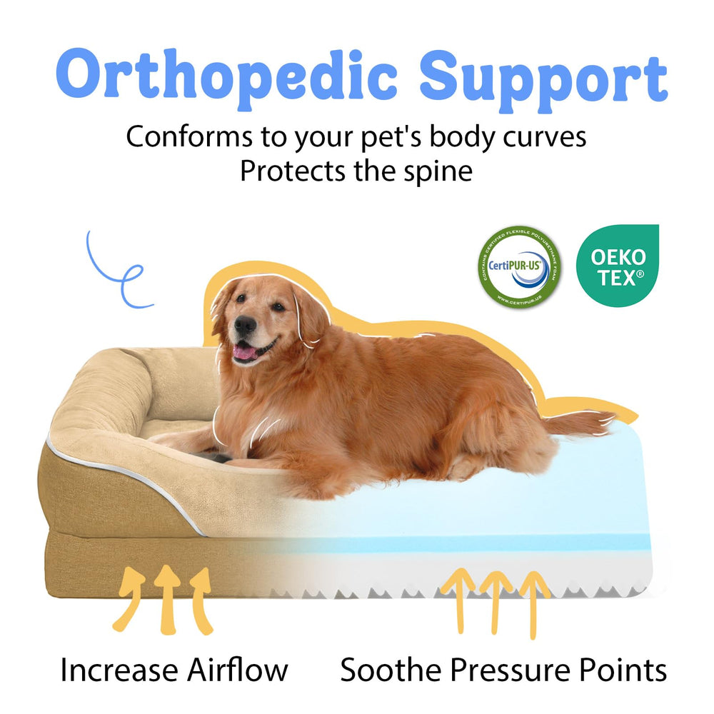 Chez Paw bed demonstrates double-sided foam for year-round comfort.