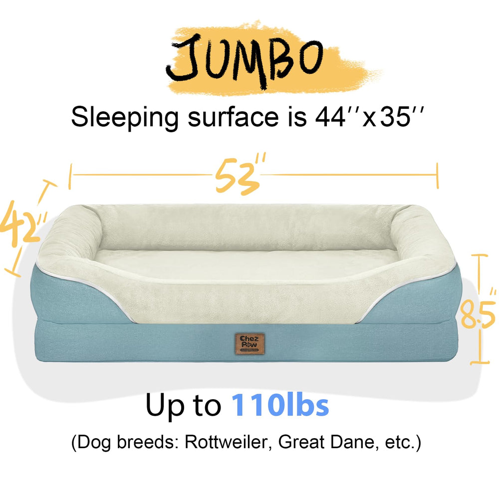Chez Paw washable-orthopedic-bed-removable-cover shows easy-to-clean dual-zip design