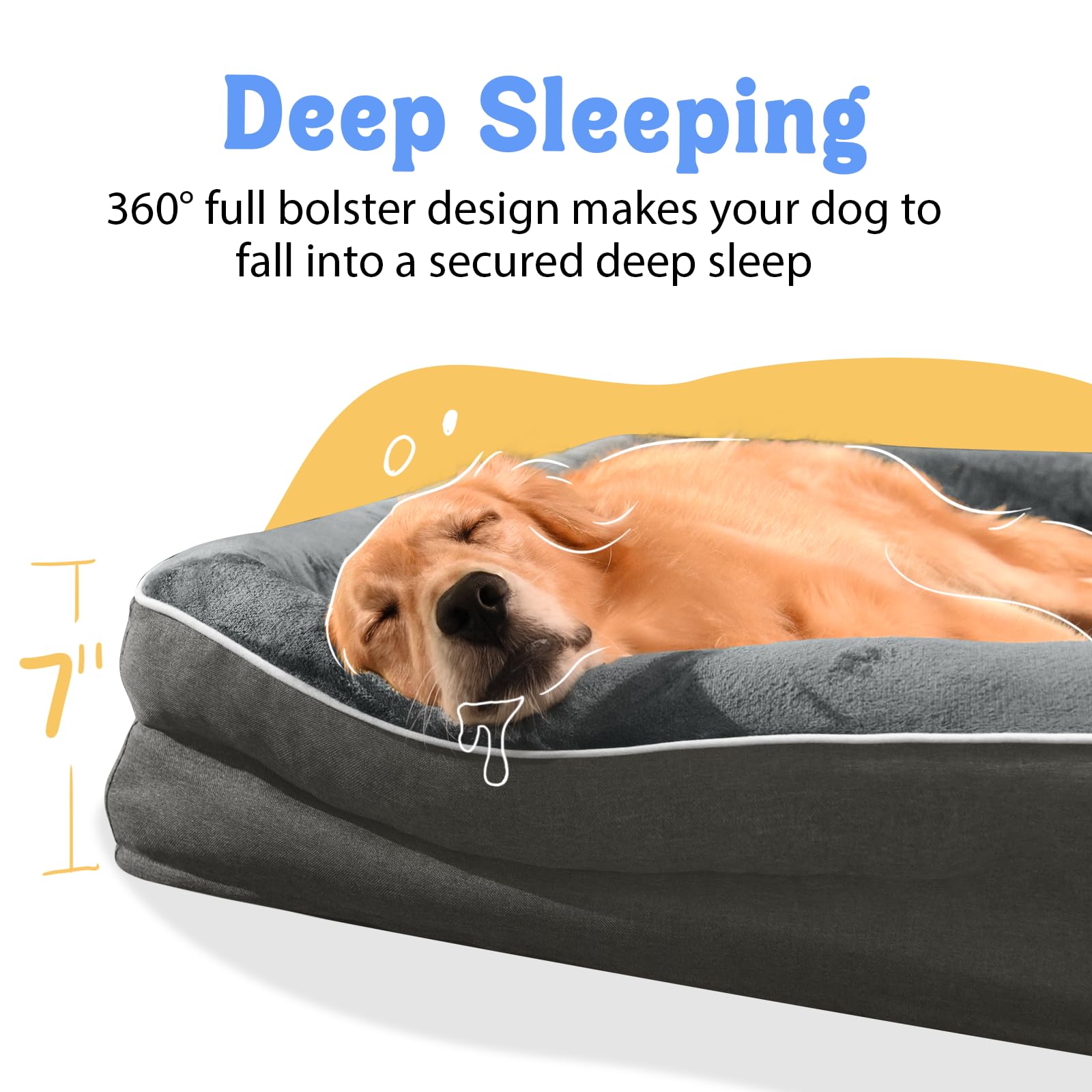 Chez Paw washable orthopedic bed XL foam layers with egg crate and cooling gel for year-round comfort