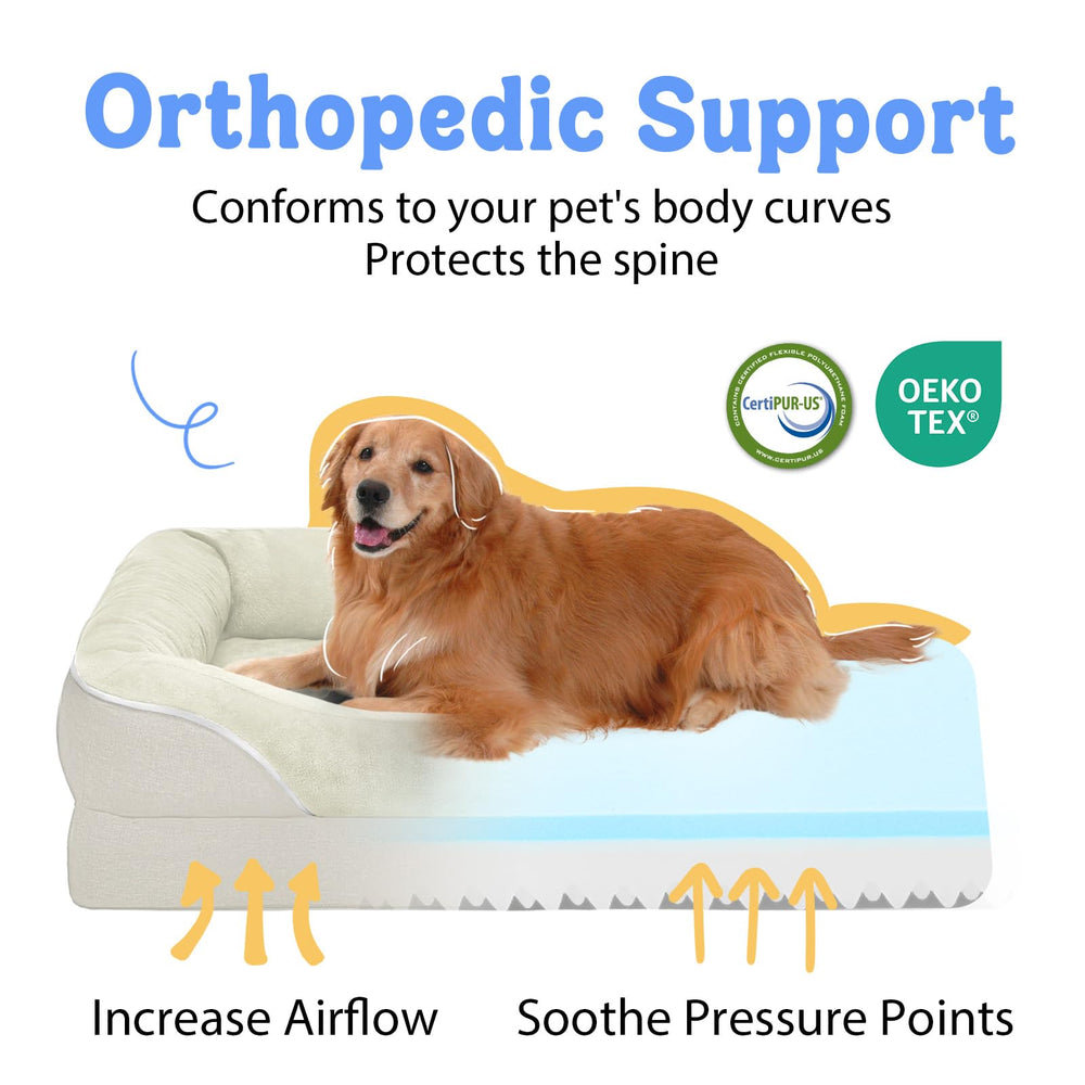 Chez Paw bed showing double-sided foam for cooling and firm support