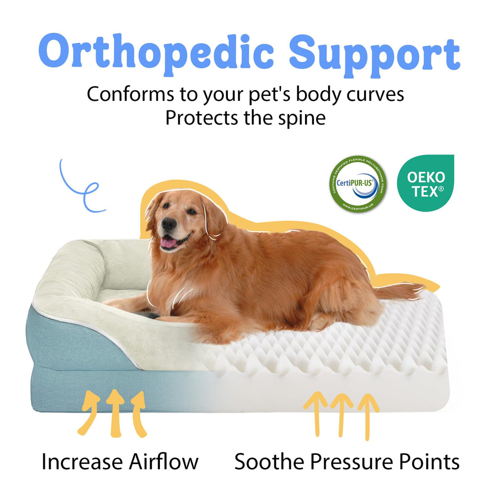 Chez Paw orthopedic egg-crate foam supports joints for comfort.