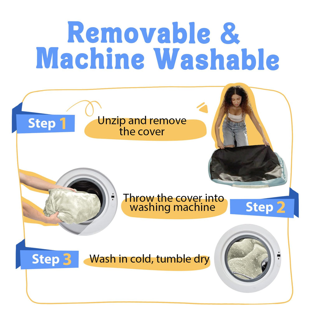Chez Paw removable cover with dual zippers for easy wash.