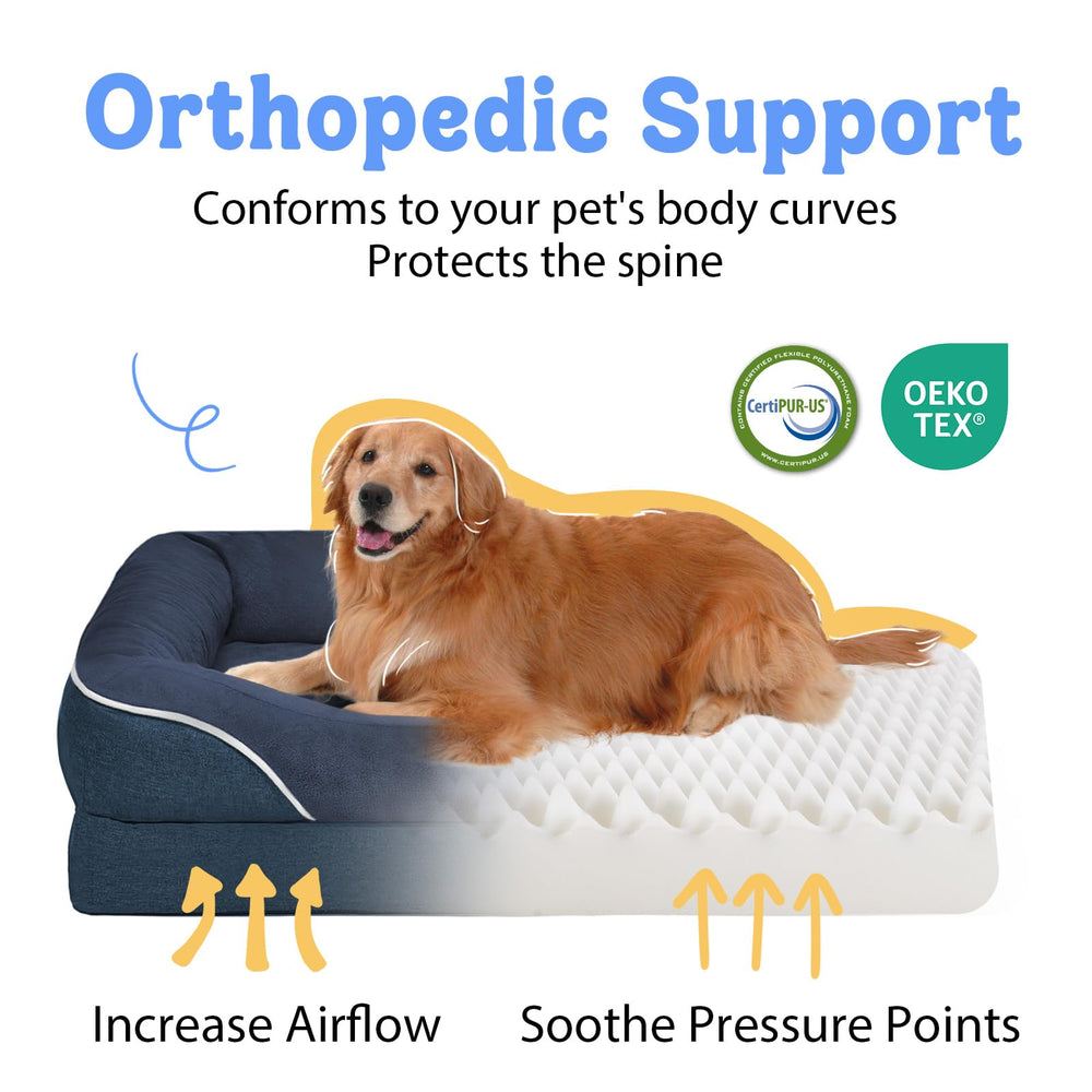 Chez Paw washable orthopedic XL bed bolster surround highlighting 360 degree support