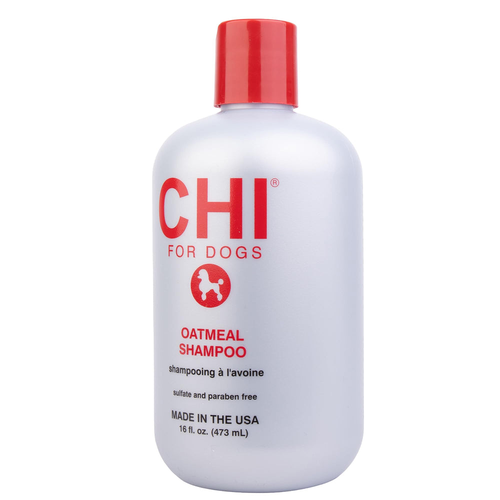 CHI For Dogs Oatmeal Shampoo bath-scene—calming bath ritual for pet owners.