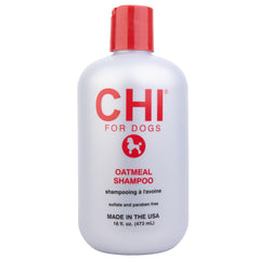 CHI For Dogs Oatmeal Shampoo bottle—gentle, pH-balanced coat care.