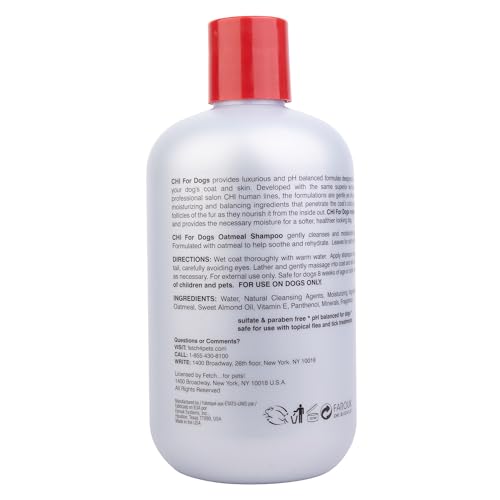 CHI For Dogs Oatmeal Shampoo lathering to moisturize dry skin.