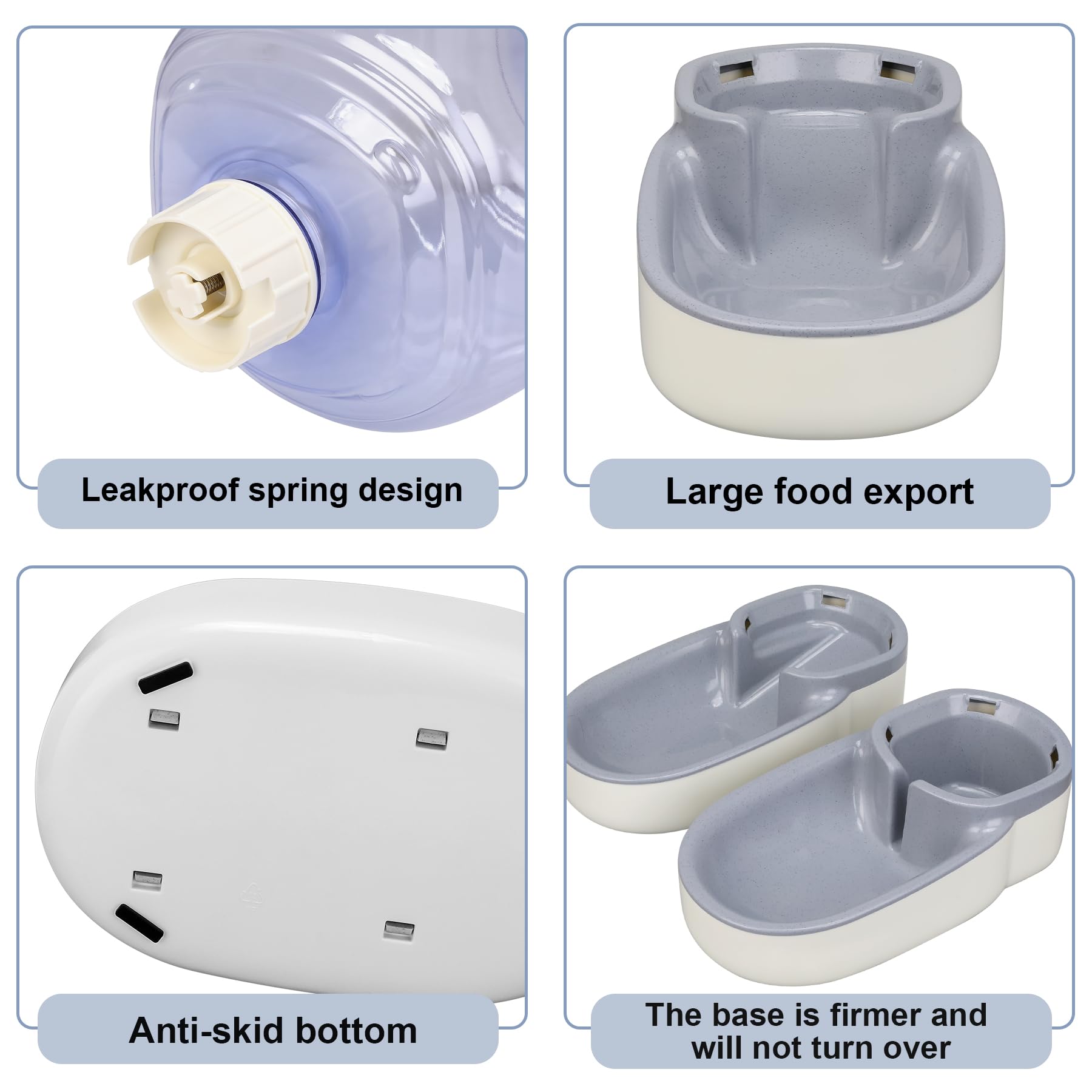 CHIAKBDK 2-pack setup in kitchen for pet meals and water with 1-gallon capacity.