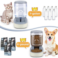 CHIAKBDK automatic cat feeder side view showing compact, space-saving design in 1-gallon.