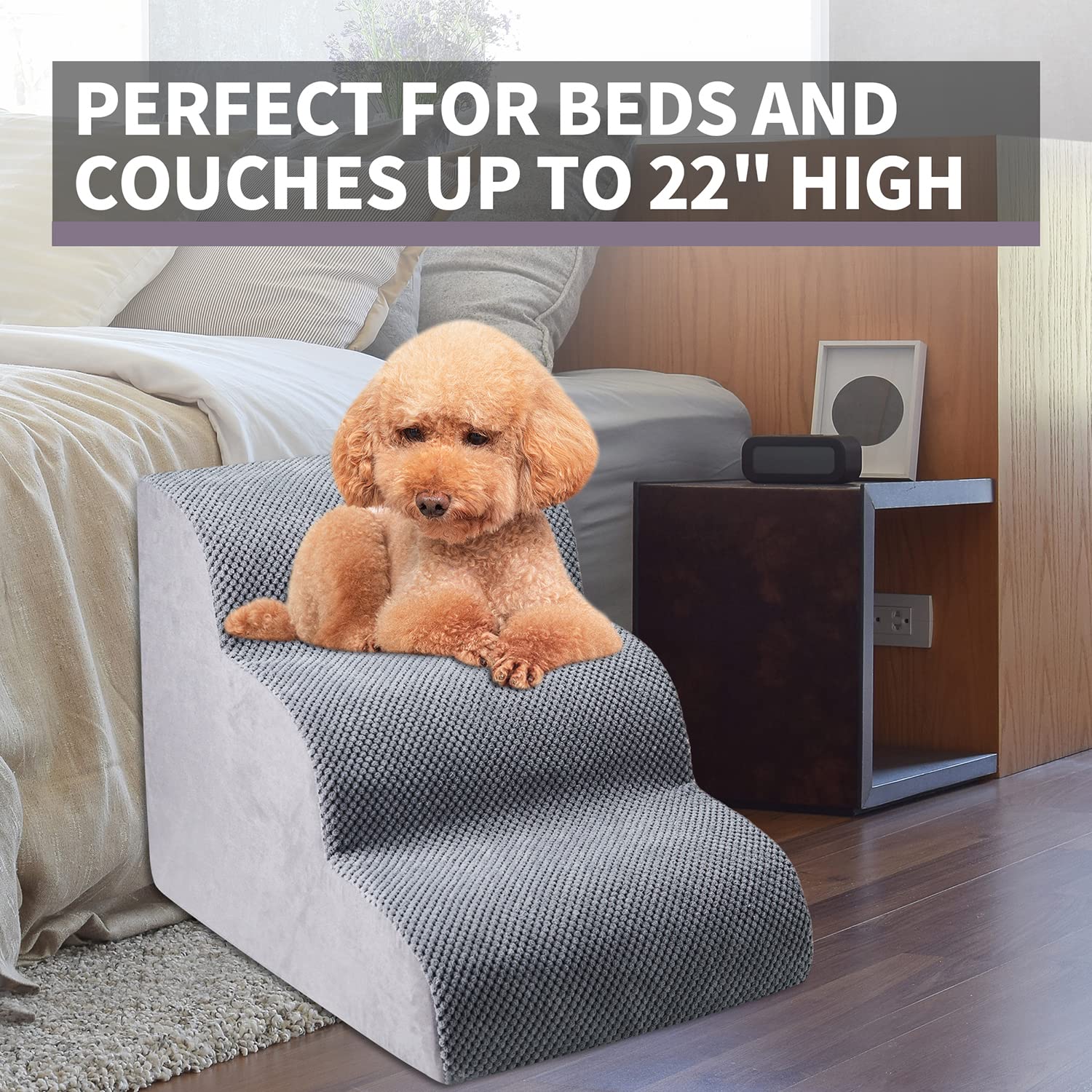 Chic Threads dog stairs removable cover for easy machine washing and hygiene