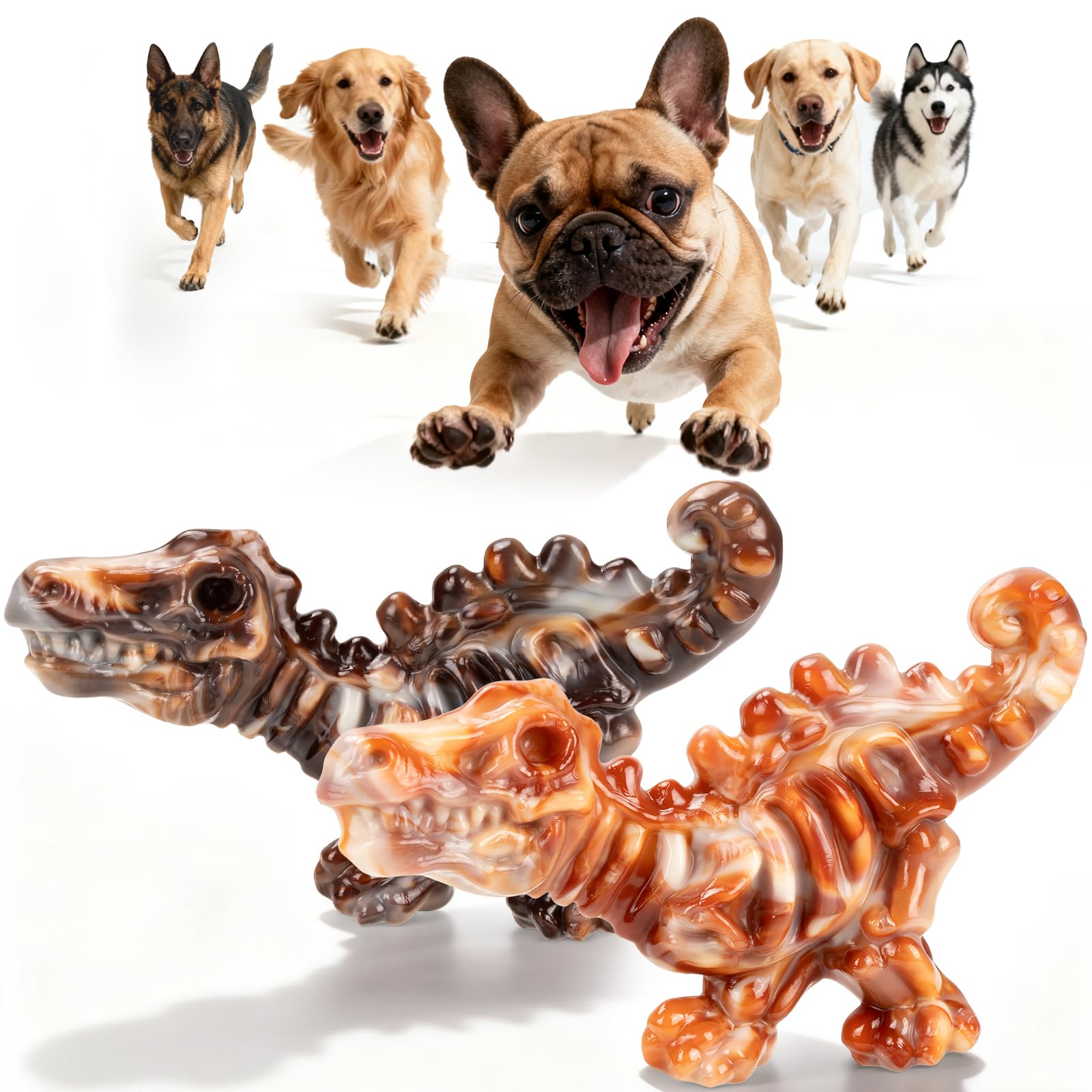 ChienBox indestructible dinosaur bone toy for strong chewers and lasting play.