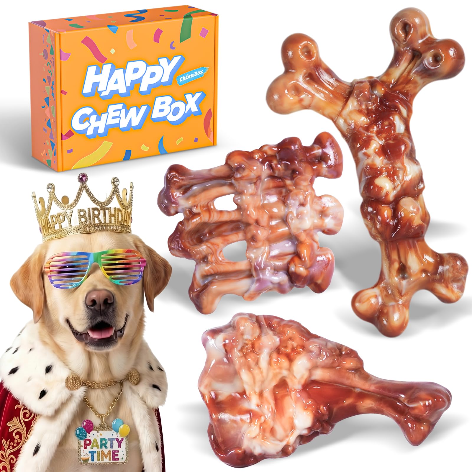 ChienBox regala tres juguetes para perros, ideal para sorprender y fortalecer el vínculo.
