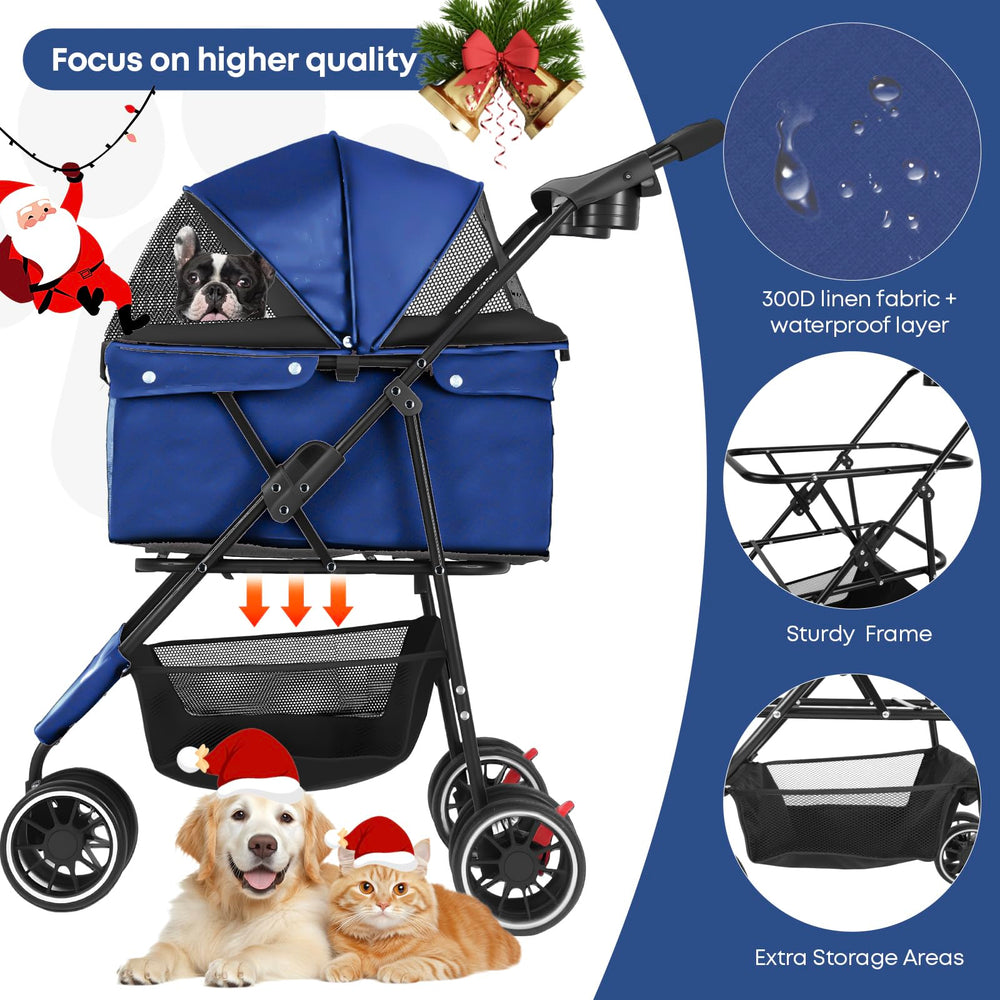 Chihuahua foldable stroller compact for car trunk storage.