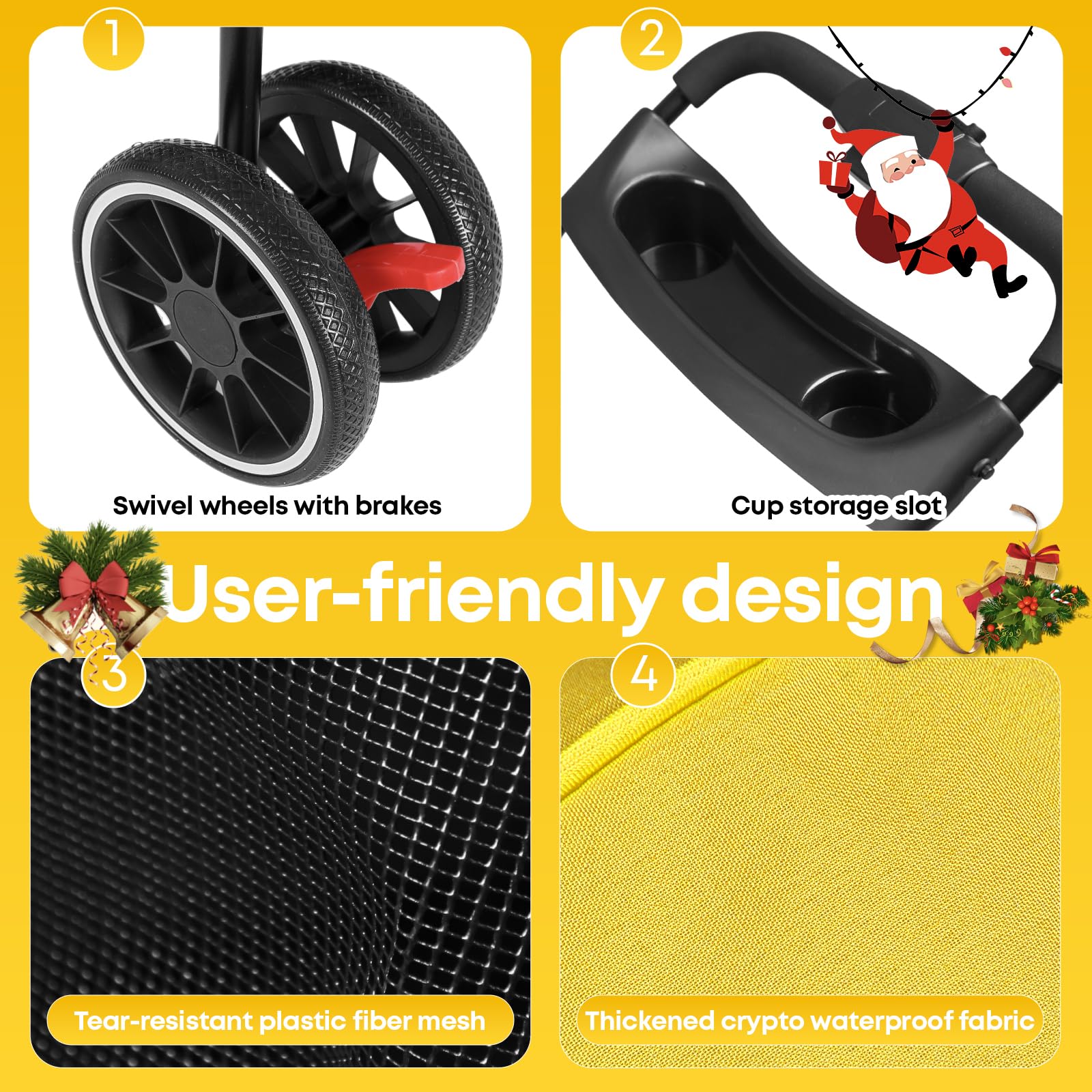 Chihuahua pet stroller cup holders highlight convenient hydration on walks