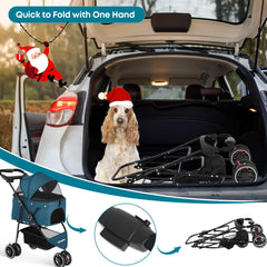 Chihuahua pet stroller dual-access zipless-entry for easy pet access