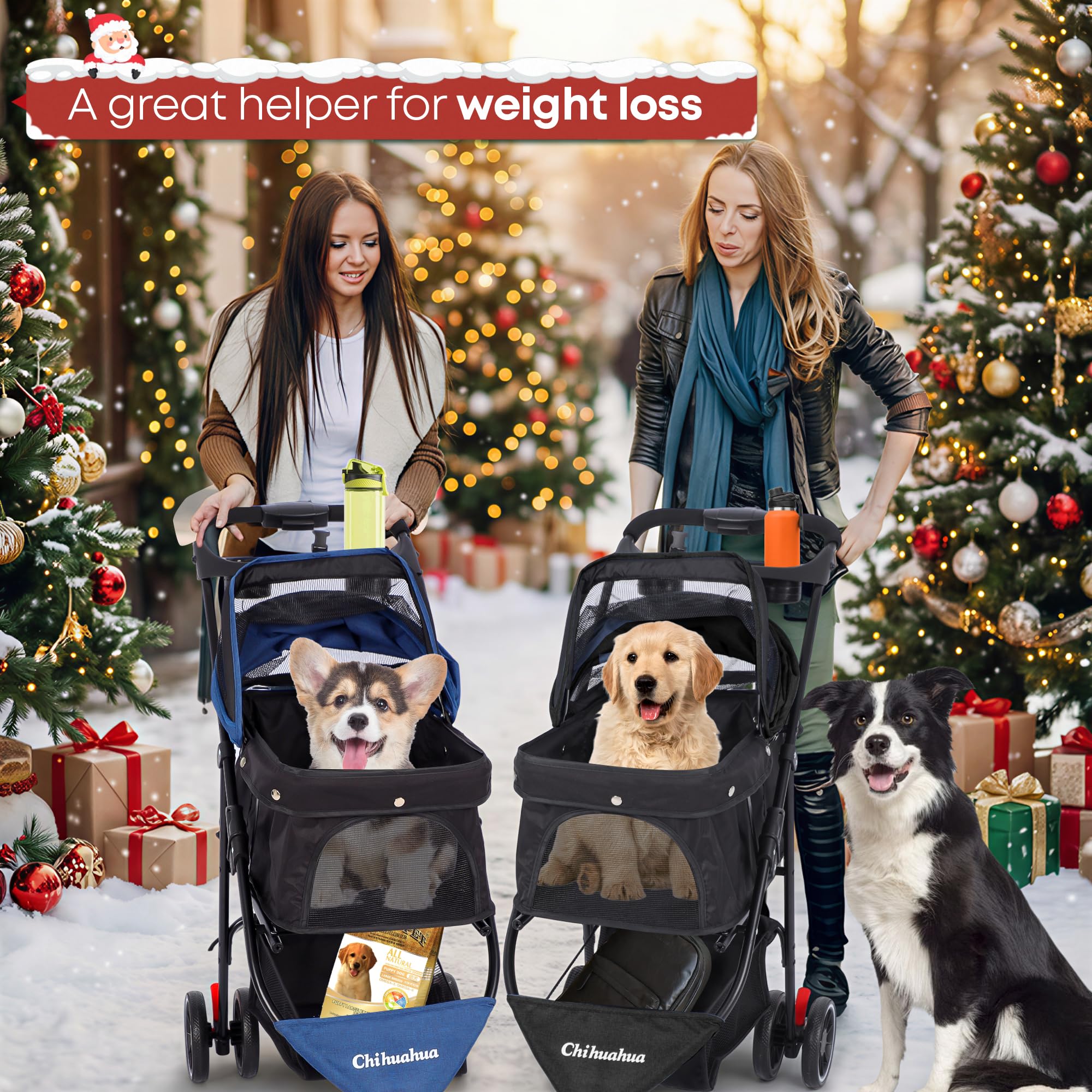 Chihuahua pet stroller easy-assembly design reduces setup time